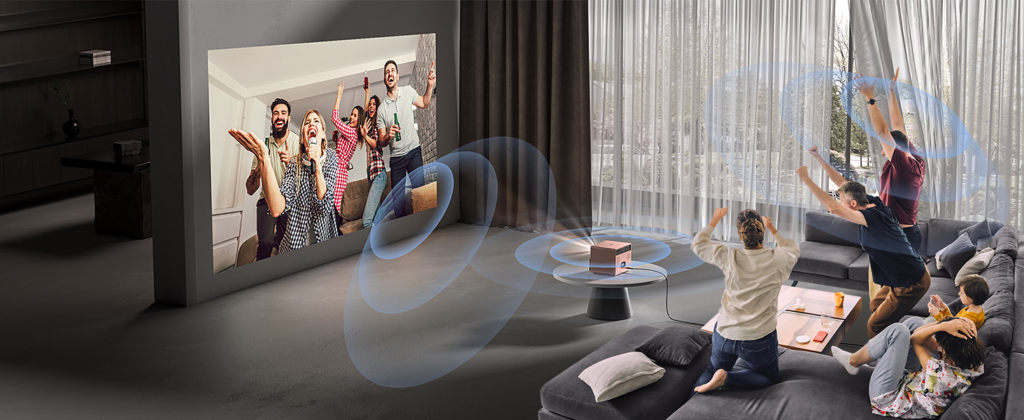 Проектор VOPLLS Mini Beamer 4K 1080P Full HD з автофокусом, корекцією трапеції, WiFi6, Bluetooth, 23000L/29000L для дому та мобільного використання