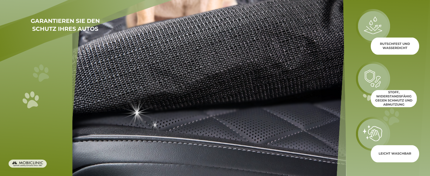 Автокрісло для собак Mobiclinic® Sammy: універсальний, антиковзкий, водонепроникний, з кишенями та регульованими ременями