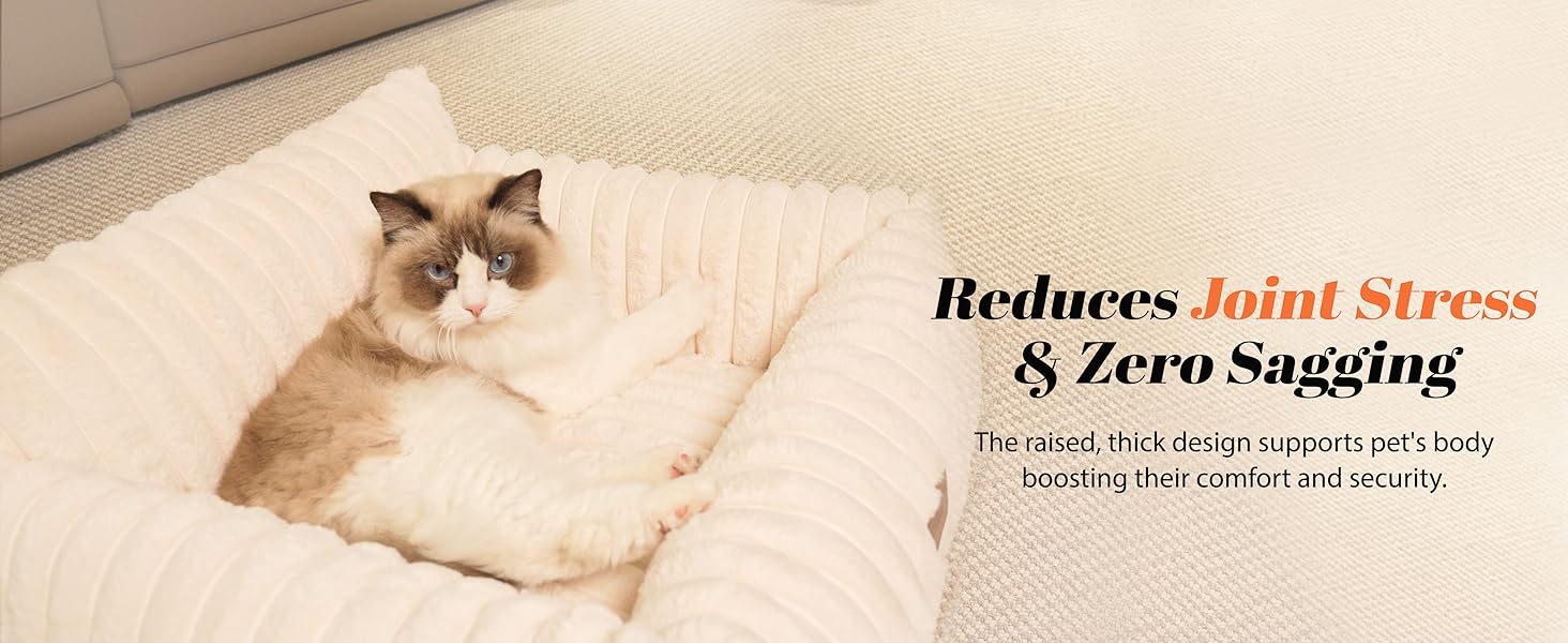 М'яке лежанка для котів та собак CheerPals – 63 x 55–66 см, знімний, миючий чохол, антиковзаюча підставка