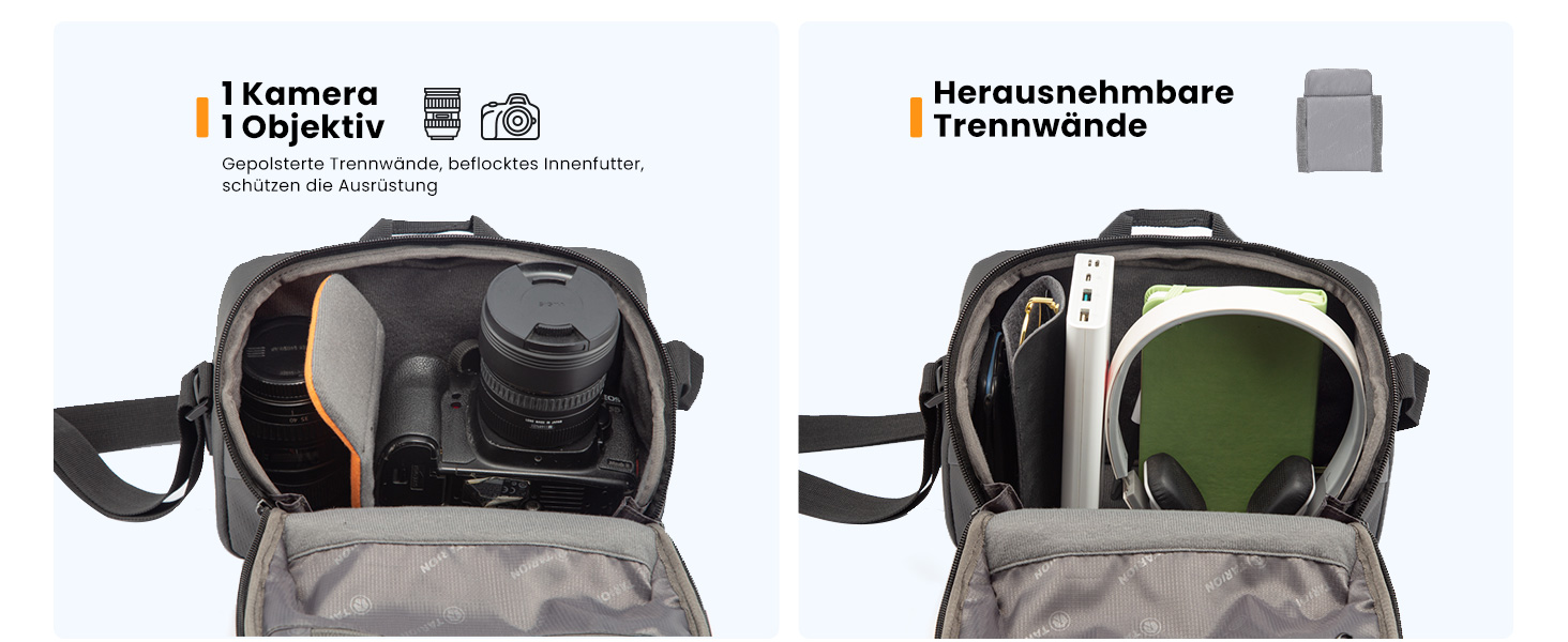 Чохол для камери TARION: водонепроникний, для DSLR та системних камер, з відділеннями для аксесуарів, чорний