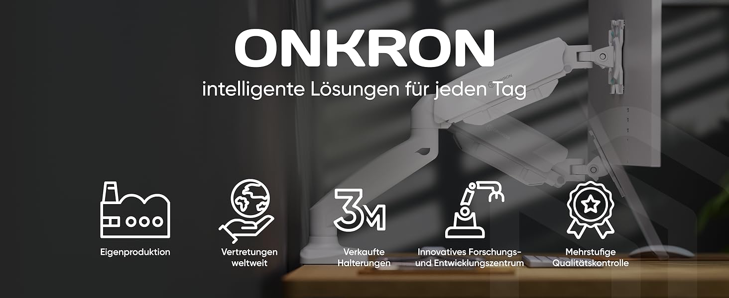 Кріплення для монітора ONKRON G80-B (G80-WH) – підходить для моніторів 13-32 дюймів, до 8 кг, з газовою пружиною, поворотне, нахильне, VESA 75x75-100x100