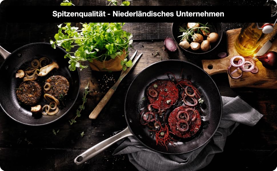 Чавунна сковорода-гриль SKOTTSBERG 28x28 см, з антипригарним покриттям (без PFAS), для індукції, газу, електроплити, духовки та гриля