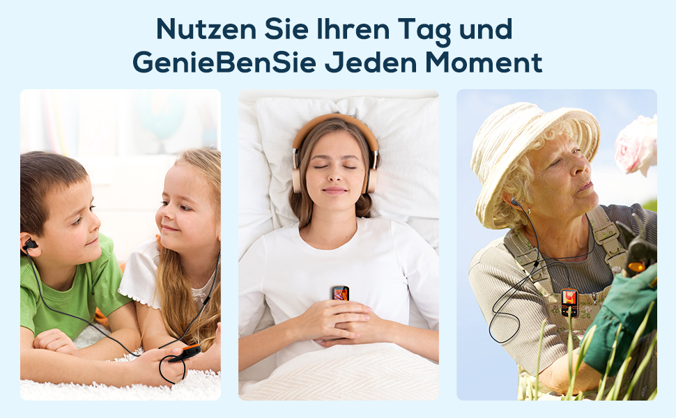 MP3 плеєр Bluetooth 5.3 Orange: Спорт, 16GB, Радіо, E-Book, Крокомір, Запис голосу, MicroSD до 128GB