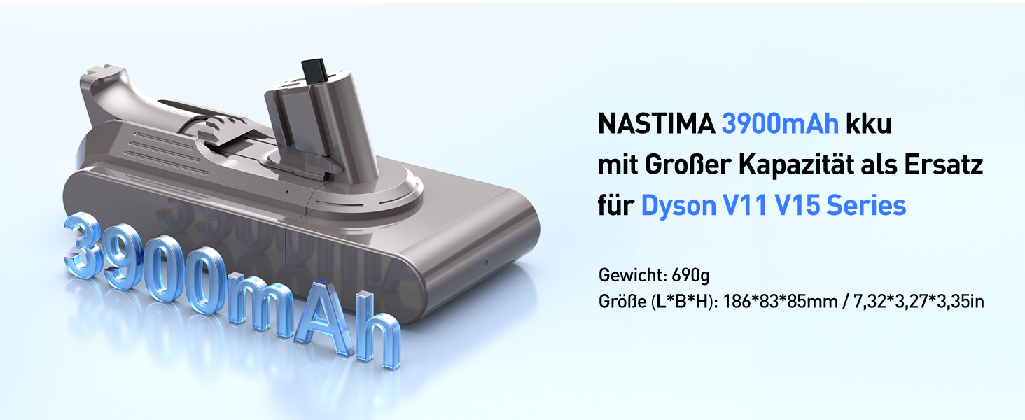 Акумулятор NASTIMA 25,2V 3900mAh Li-ion для пилососів Dyson V11, V15 (970425-01, 970938-01)