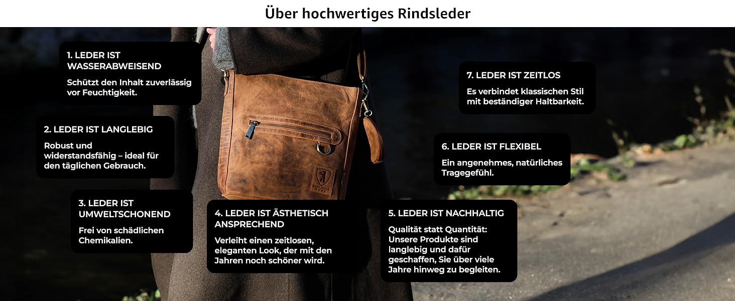 Сумка через плече Berliner Bags Siena Vintage з натуральної шкіри - жіноча сумка-месенджер (Горіховий колір)