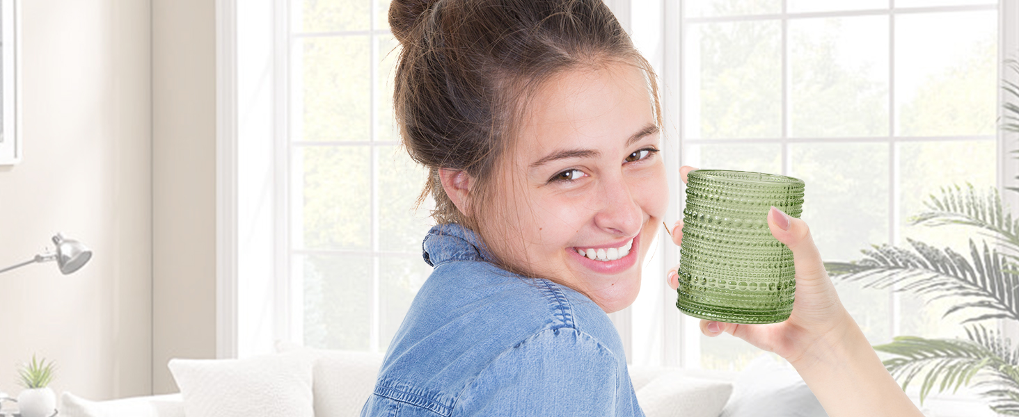 Набір аксесуарів для ванної кімнати Dasiton зі скла, 4 шт: дозатор для мила, тримач для зубних щіток, стаканчик для зубної пасти, контейнер для ватних паличок, декор для ванної кімнати, преміум-якість (зелений)