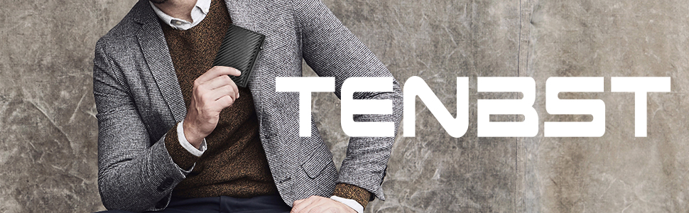 Чоловічий гаманець TENBST: тонкий, з відділенням для монет та RFID-захистом. Карна картхолдер, міні-портмоне, чорний карбон. Ідеальний подарунок.