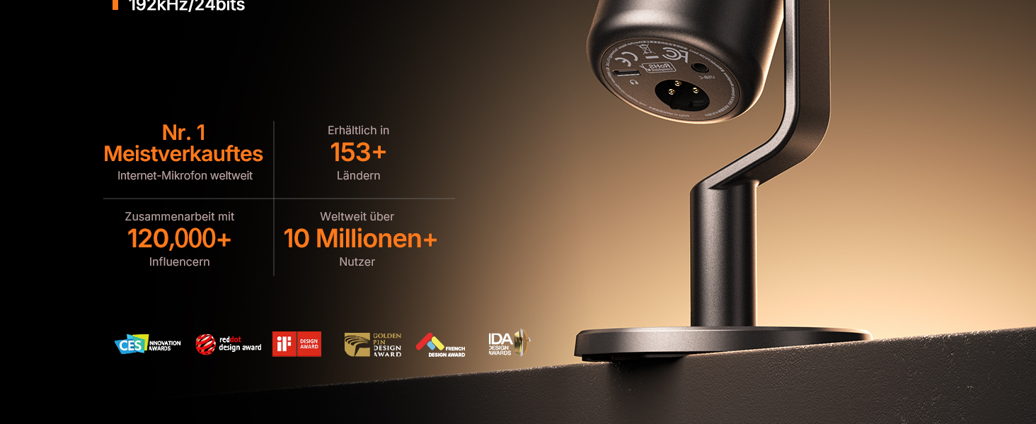 Динамічний USB/XLR мікрофон MAONO PD100 Gen2S для стрімінгу та подкастів, 192кГц/24біт, з кнопкою Mute та моніторингом, металевий корпус, комплект для ПК та Homeoffice