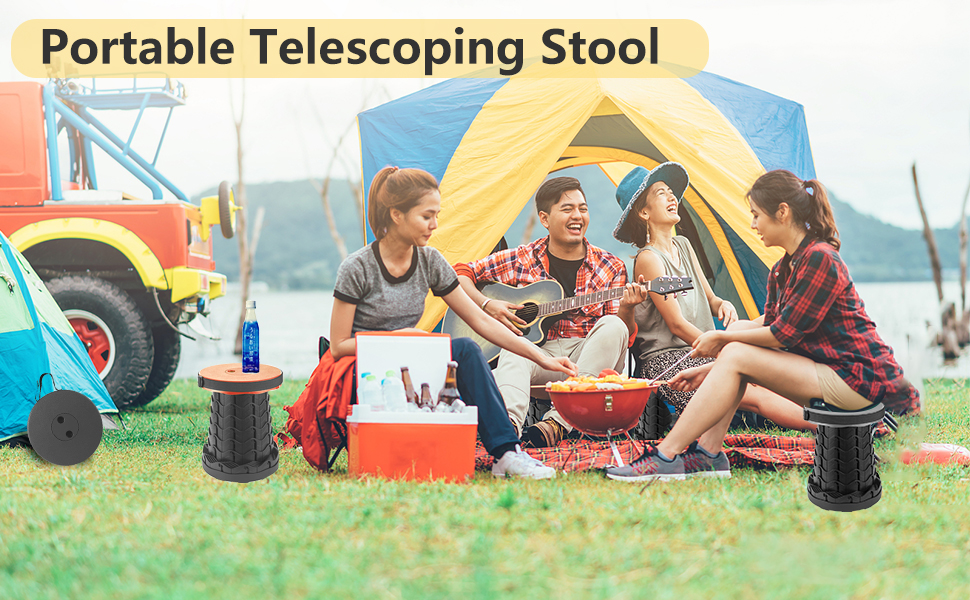 Тeleskopний стільчик, складаний туристичний стільчик для кемпінгу, риболовлі, барбекю та дому
