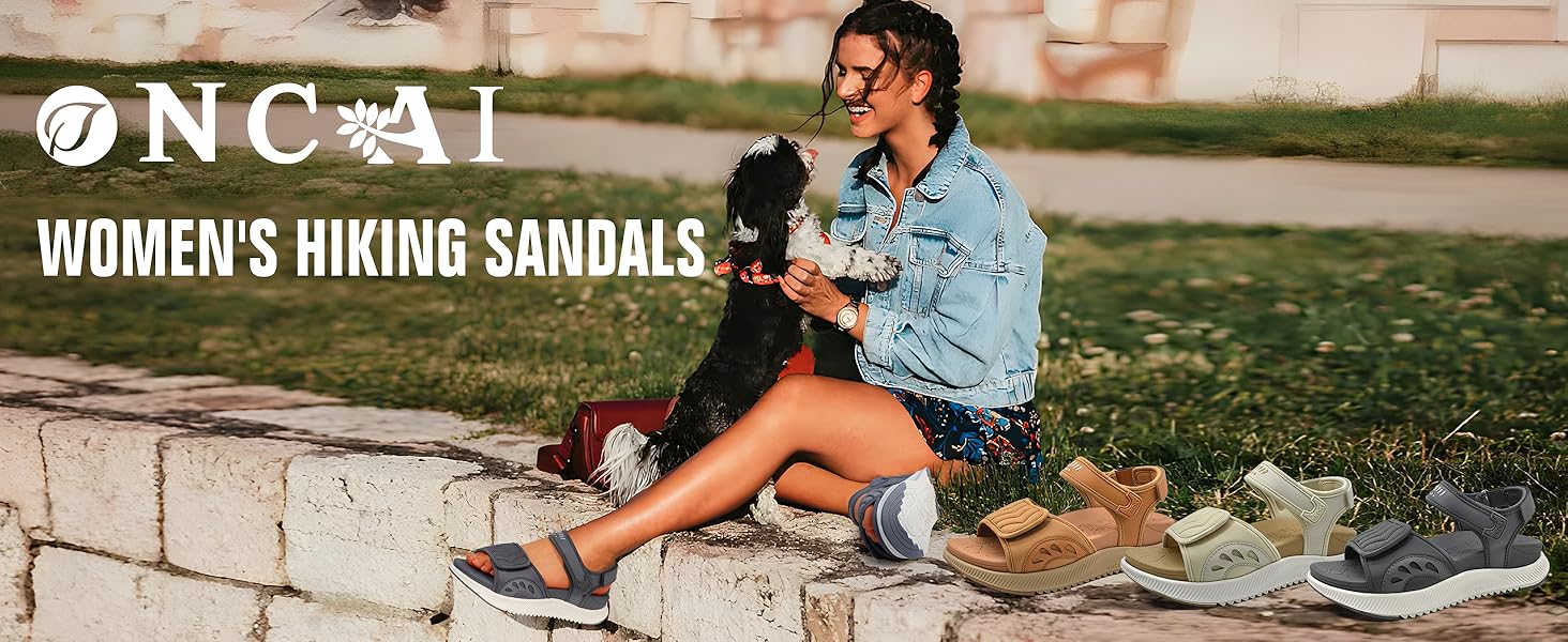 Жіночі сандалі ONCAI Wander з ортопедичною устілкою та підтримкою склепіння стопи, чорні, розмір 40.5 EU