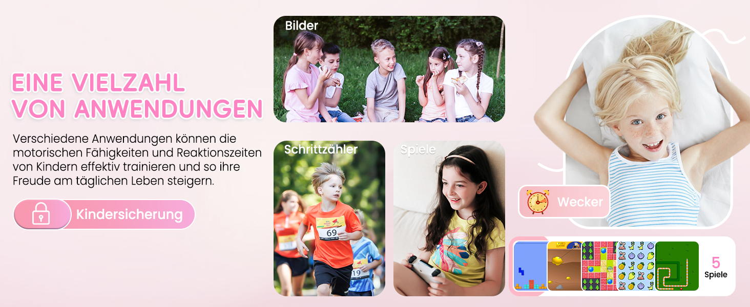 Смарт-годинник Kinder: GPS, Wi-Fi, SOS, дзвінки, ігри, для дітей 4-12 років, чорний