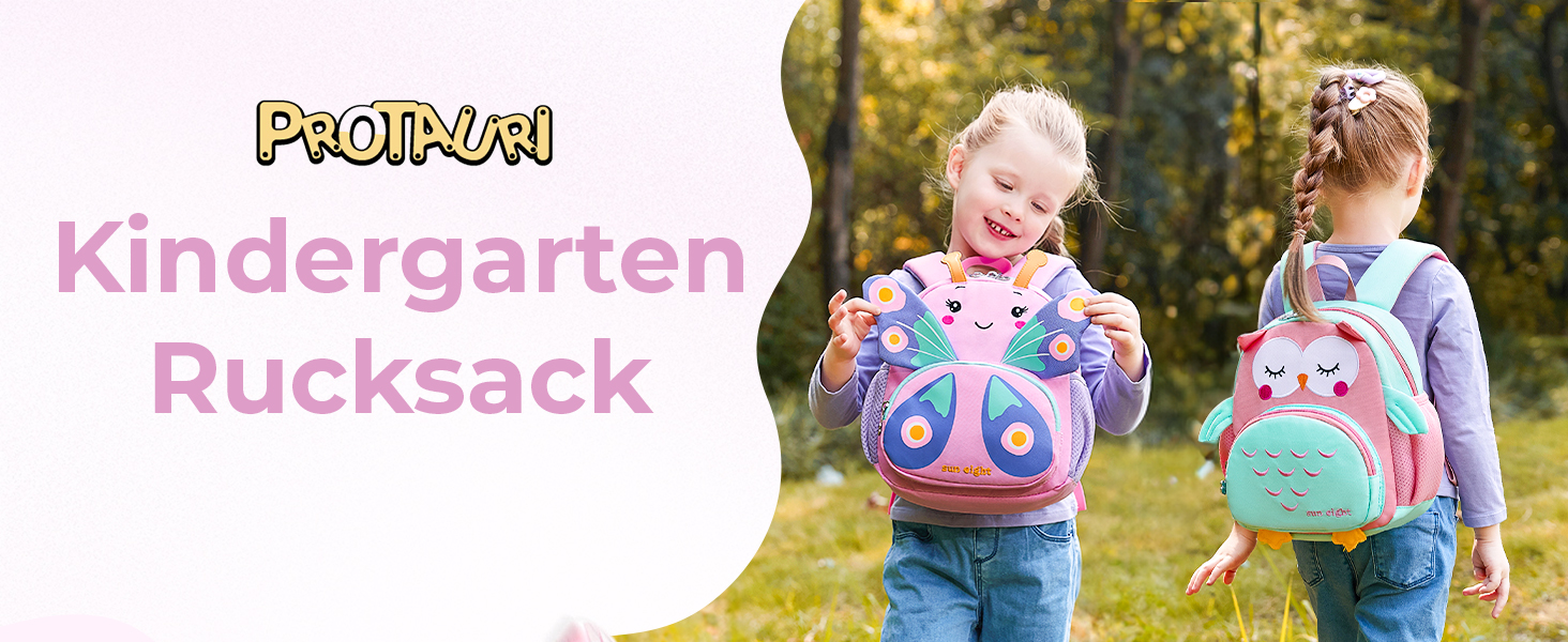 Дитячий рюкзак PROTAURI для школи, садочка та подорожей: рюкзак з малюнком тварин для дітей 3-5 років