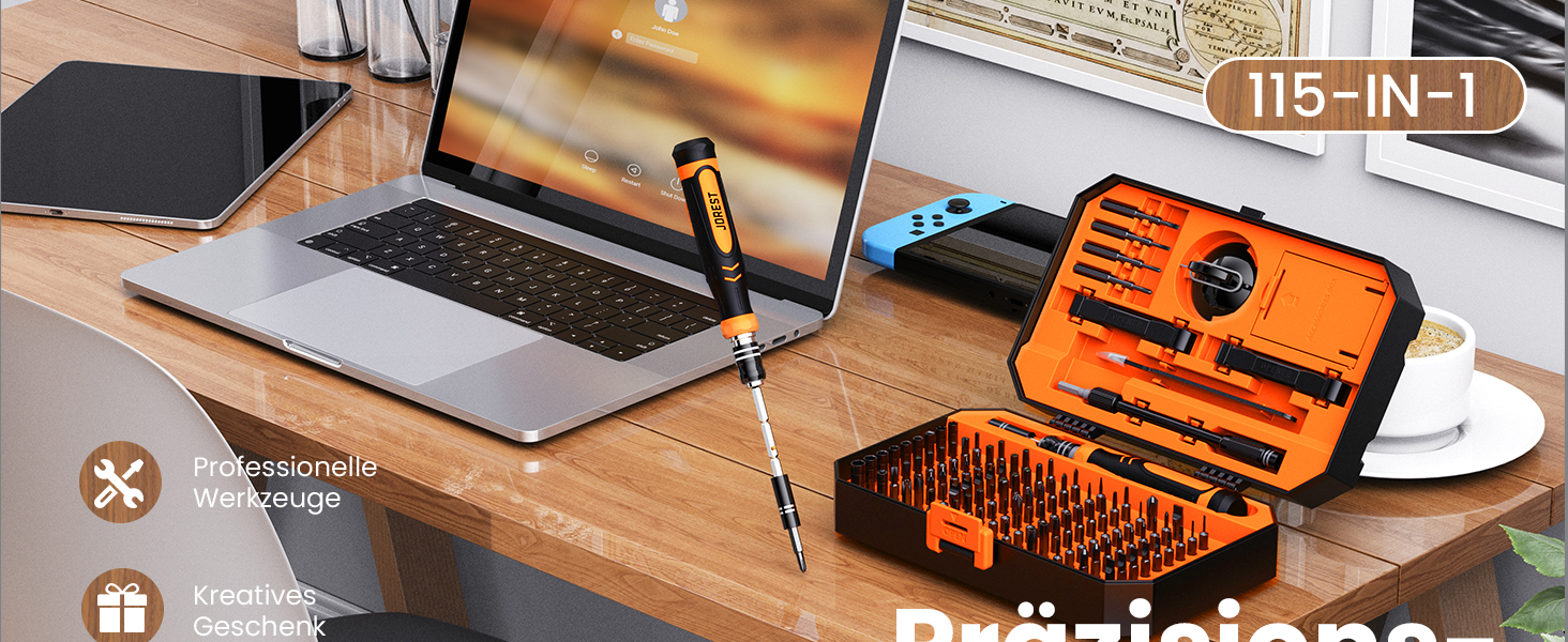 Набір викруток JOREST 155 в 1: міні-набір для ремонту Macbook, Laptop, PC, RC, PS5, Switch, Xbox, iPhone, годинників та окулярів