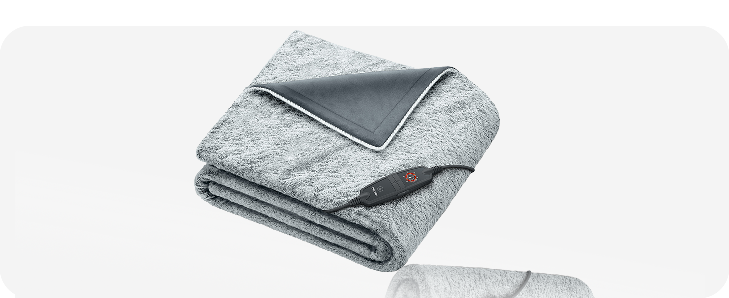 Електрична ковдра Beurer HD 75 Nordic Grey Green Planet, 180x130 см, з еко-матеріалу, 6 температурних режимів, автовимкнення