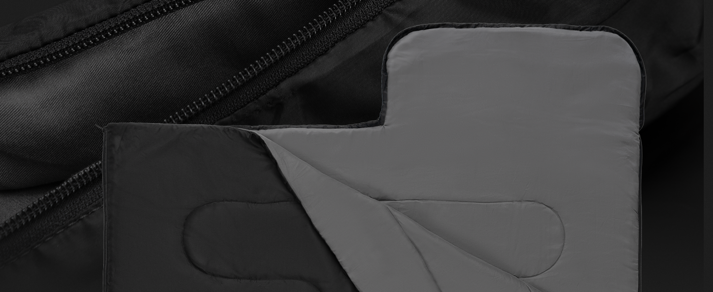 Montaray® Hooded Sleeping Bag -3°C - Outdoor Winter & Summer Sleeping Bag for Men & Women - 3-4 Season, 75x220cm, Hut Sleeping Bag, Black, 280GSM
