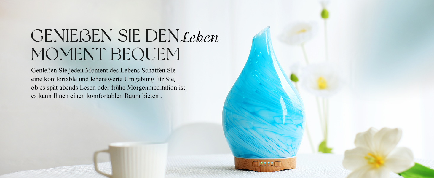 Дифузор ароматної олії Porseme 500 мл, скляний, ультразвуковий, з LED-підсвіткою 7 кольорів, для ефірних олій, тихий, для дому (Rosegold)