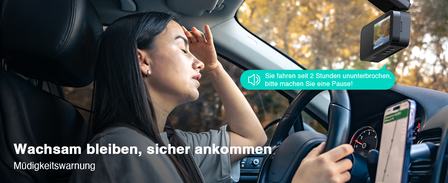 Відеореєстратор BOTSLAB Dashcam Auto з GPS, 4K, Dual, WiFi, ADAS, Нічне бачення, 64GB SD, 2.45' IPS, 24/7, Loop, WDR, 170°