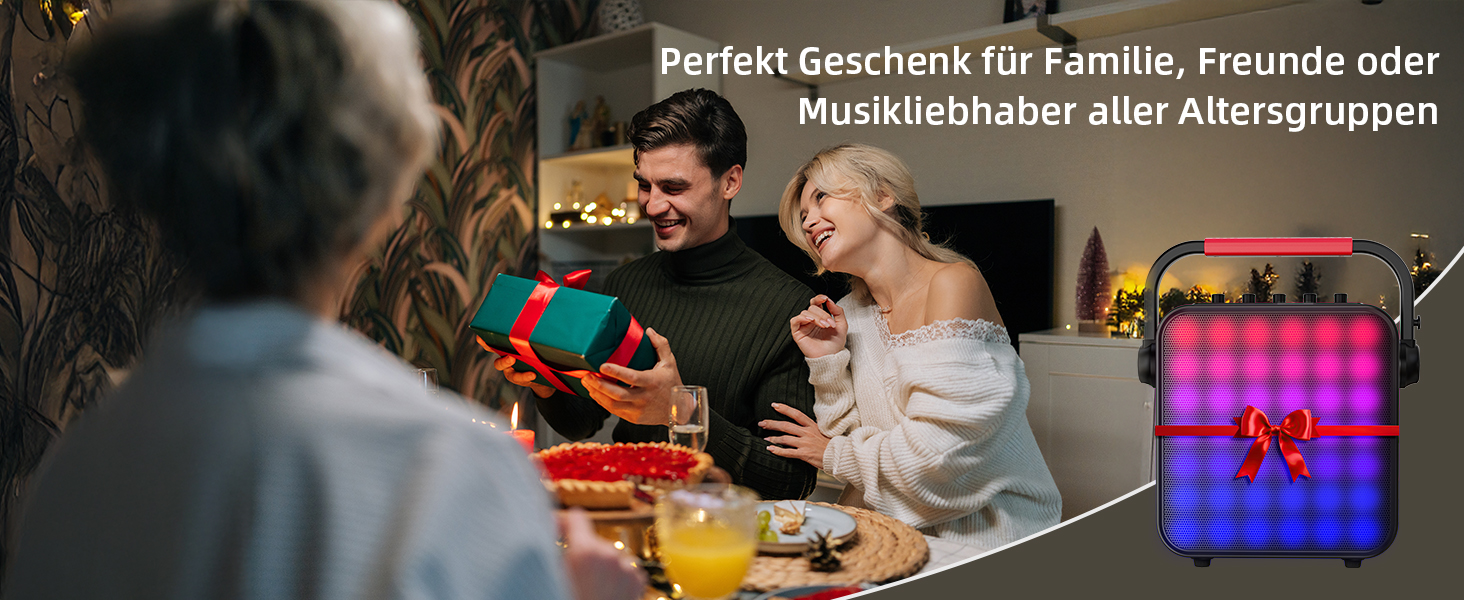 Караоке Машина з 2 мікрофонами, Bluetooth, PA Система з FM, USB, TF, AUX, Ехо, Регулювання Bass/Treble, Чорний