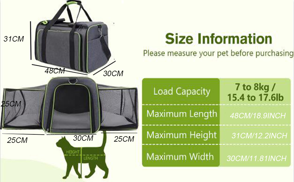 Транспортна сумка для котів та собак, розширювана, складана переноска для кота/собаки, сіра з блакитним, L