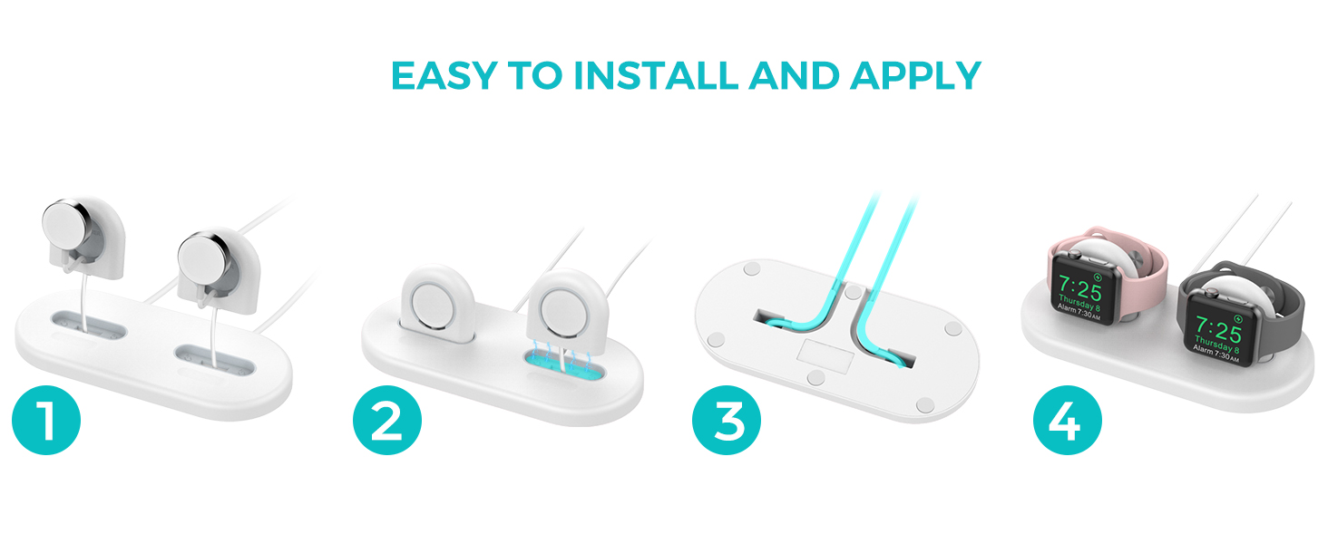 Стійка для зарядки 2 Apple Watch AHASTYLE, чорна. Сумісна з Ultra 3, Ultra 2, Ultra, SE3, SE2, SE, Series 11, 10, 9, 8, 7, 6, 5, 4, 3, 2, 1 (49/46/45/44/42/41/40/38mm). Без зарядного пристрою.