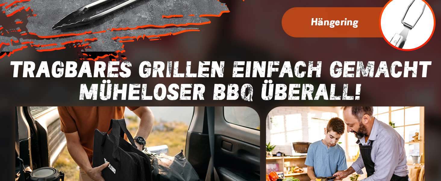 Набір аксесуарів для гриля PURPLEBIRD 31 предмет – Преміум набір гриль-посуду з нержавіючої сталі для чоловіків та жінок з сумкою, килимком для гриля, для саду, кемпінгу та дня народження (Сріблястий)