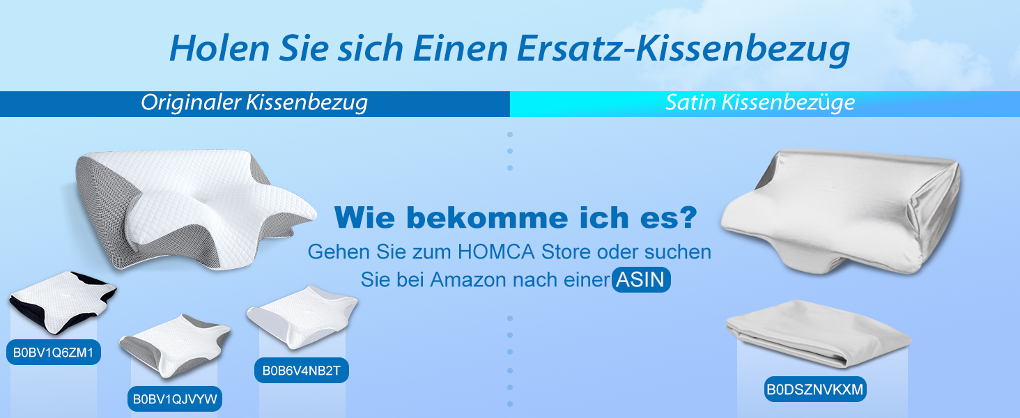 Ортопедична подушка HOMCA 2 в 1 з Memory Foam для сну на спині, боці та животі, 60x40x12/14 см, сіра