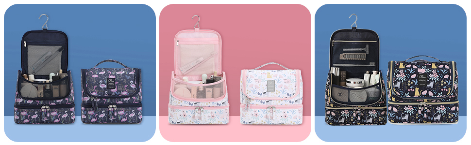 Жіноча сумочка для туалетних аксесуарів Lychii, сумочка-органайзер для подорожей, підходить для валізи та ручної поклажі, колір: морська хвиля