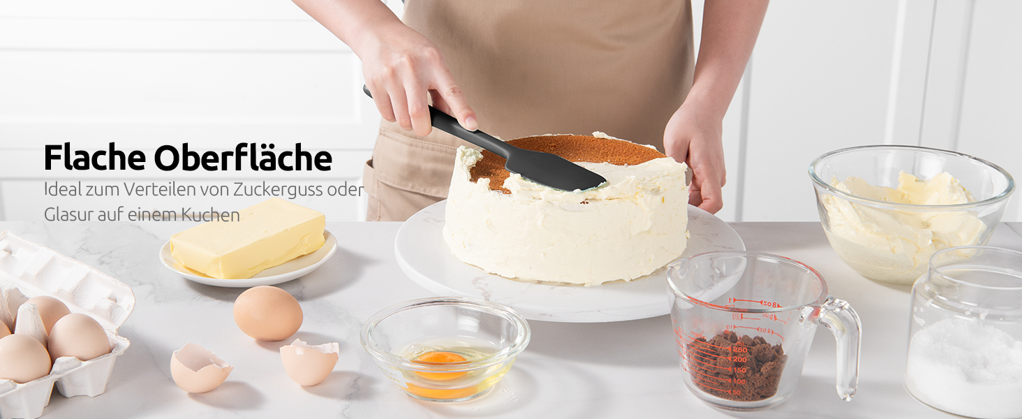 Набір лопаток/скребків для випічки U-Taste (4 шт.) з силікону, стійкі до 315°C, антипригарні, для приготування, випічки та змішування (чорний)