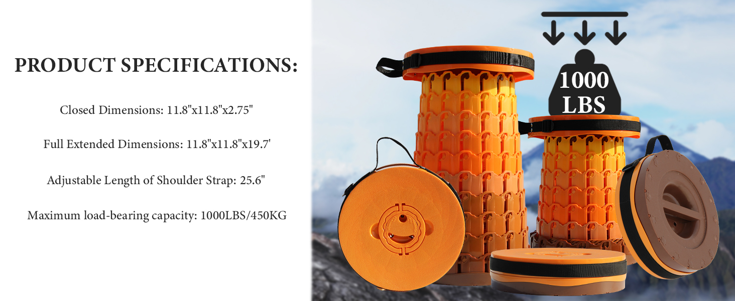 Складаний стілець XXL з подушкою, портативний для дорослих, міцний (1000 фунтів), для кемпінгу, подорожей та відпочинку на природі