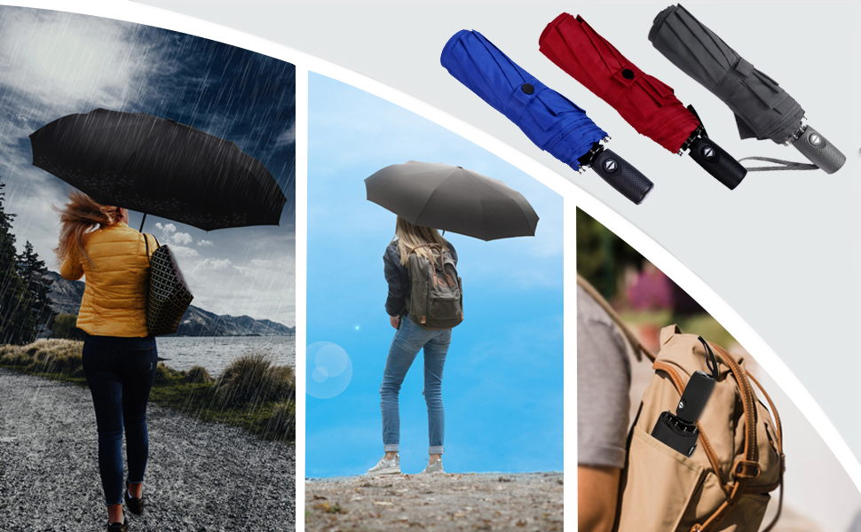 AMVUZ Сонник-парасолька: штормостійкий, компактний, чорний, з автоматичним відкриванням