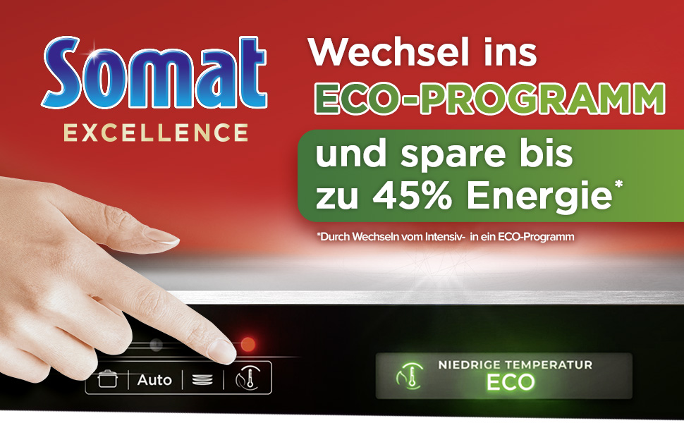 Капсули для посудомийної машини Somat Excellence 4in1, для ідеального очищення та блиску, підходять для Eco-режиму та низьких температур, 20 шт.