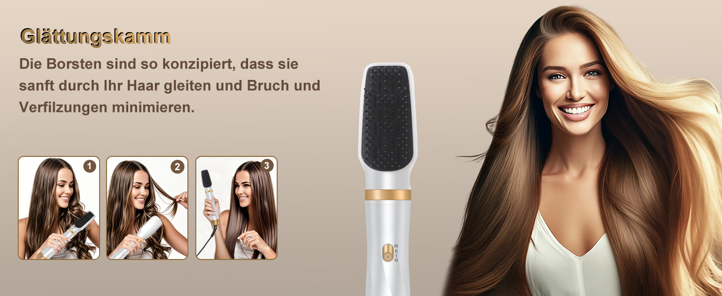 Фен-щітка 5 в 1 для волосся: стайлер, плойка, об'єм, локони