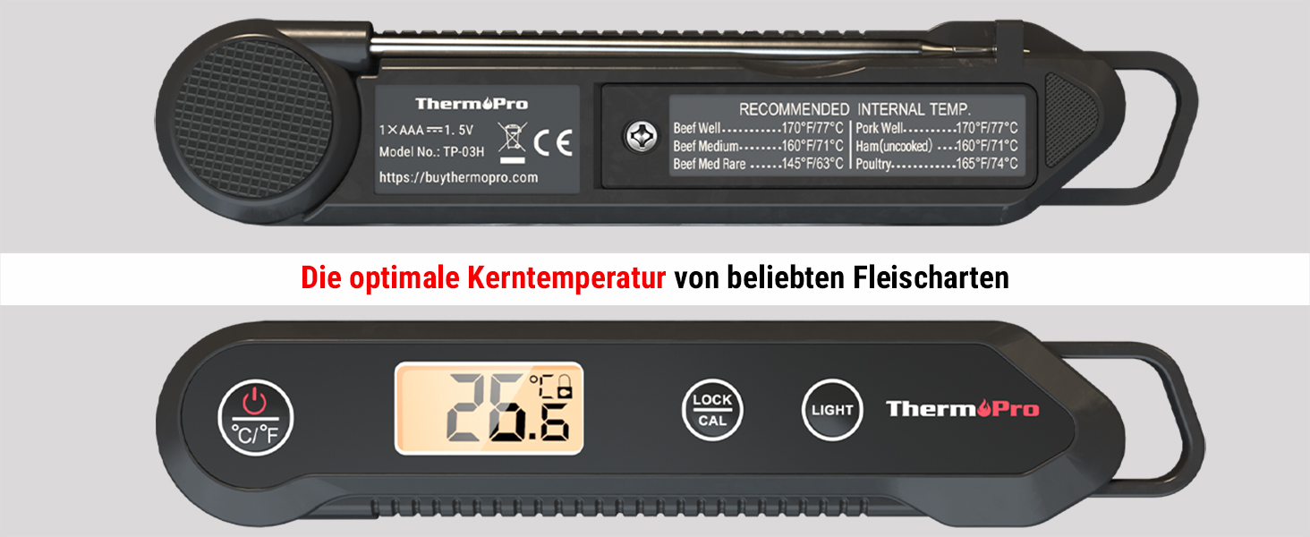 Термометр для м'яса ThermoPro TP03H: точний, швидкий, водонепроникний (IPX6)