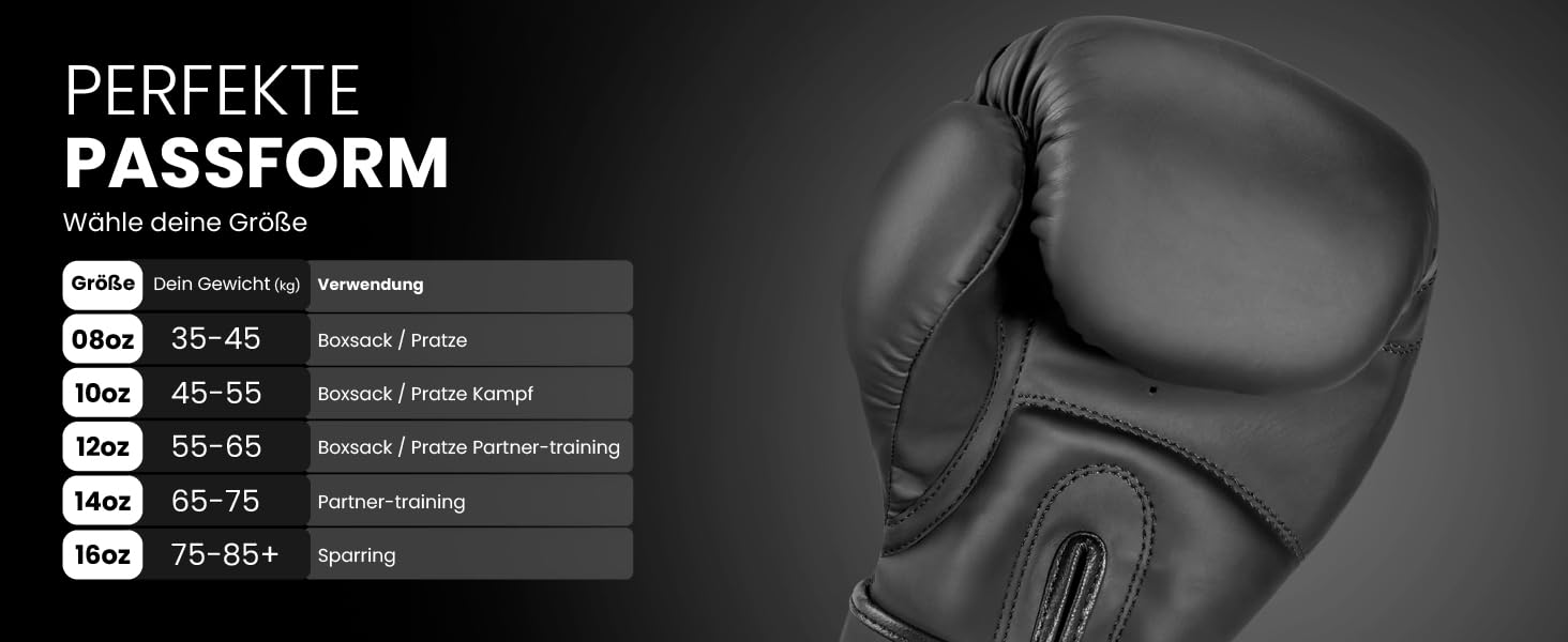 Боксерські рукавички FIGHTR® - Максимальний захист та стабільність | Для боксу, ММА, муай-тай та кікбоксингу | Розміри 8-16 oz, з сумкою 12 oz All Black
