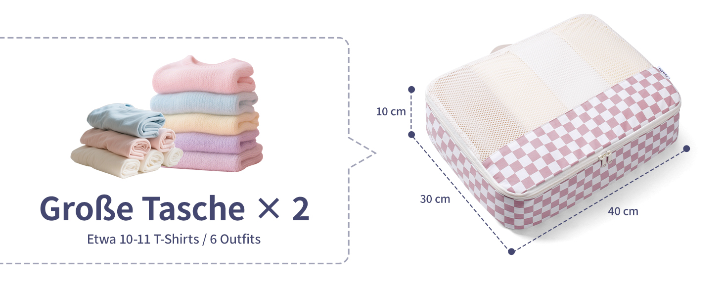 Набір органайзерів для валізи Narwey 7 шт., Packing Cubes для подорожей, рюкзаків, валіз (смугастий, Y-граублау)