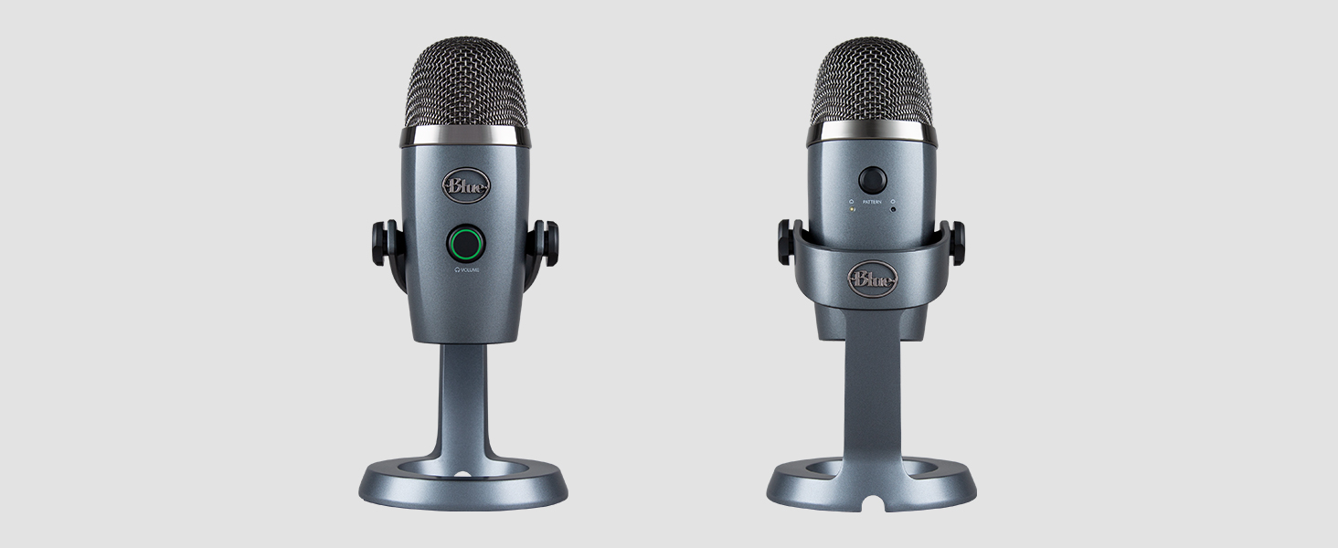 Blue Yeti Nano – Преміум USB-мікрофон для запису, стрімінгу, геймінгу та подкастів (PC/Mac). З Blue VO!CE, кардіоїдна та всеспрямована характеристика, чорний