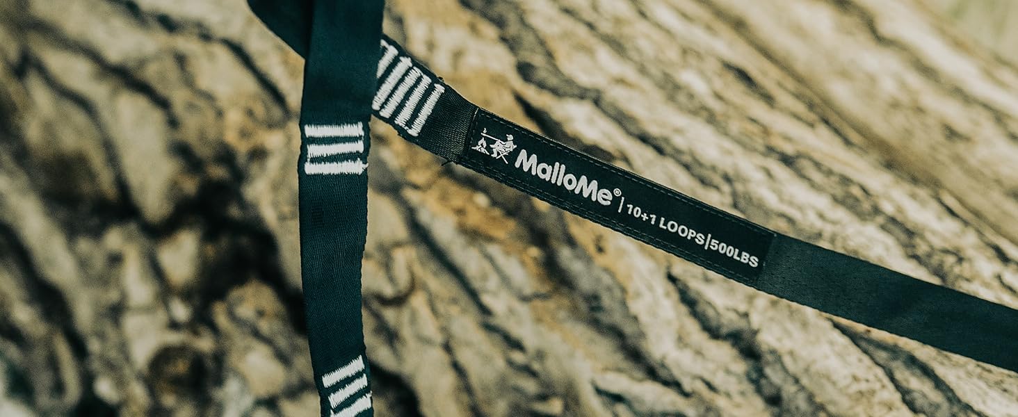 Двомісний гамак MalloMe 300x200 см, ультралегкий для кемпінгу, подорожей, саду, дихаючий і водонепроникний парашутний нейлон, з карабінами