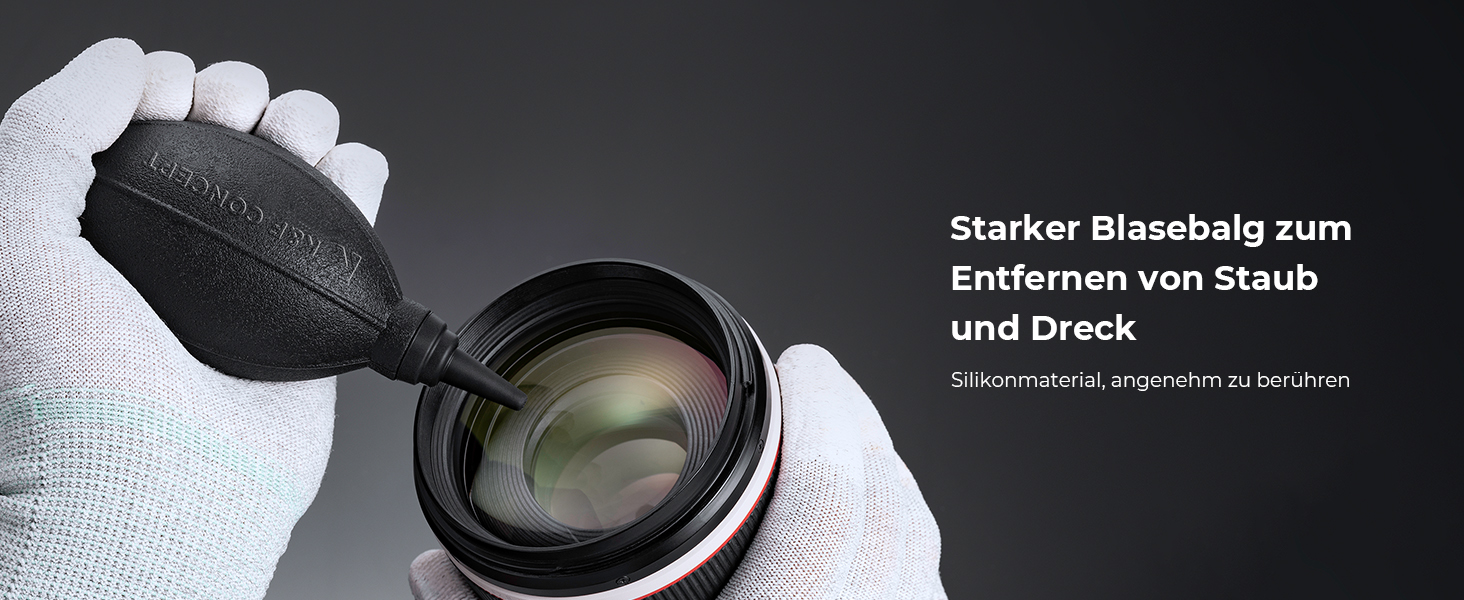 Набір для чищення об'єктивів K&F Concept: 9-в-1 для DSLR, камер, об'єктивів, фільтрів, телефонів