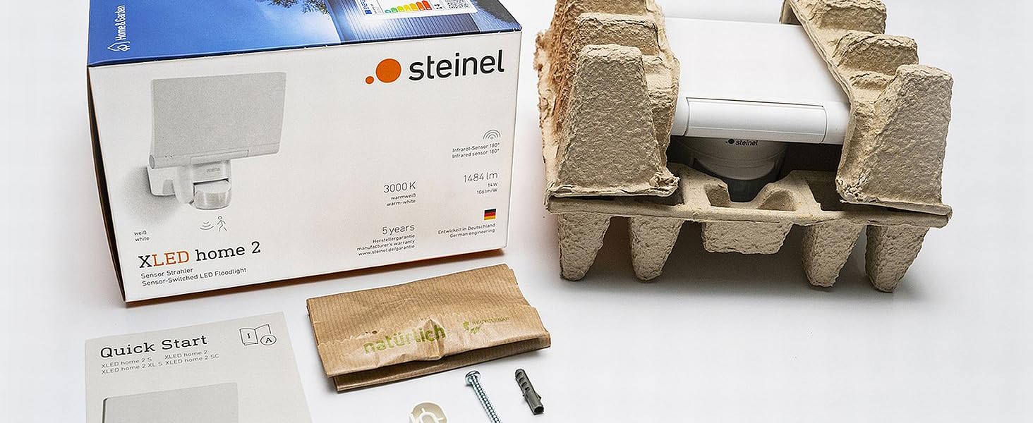 Світлодіодний прожектор Steinel XLED Home 2 S, білий, 13,7 Вт, 1550 лм, 180°, дальність 10 м, без датчика руху, поворотний