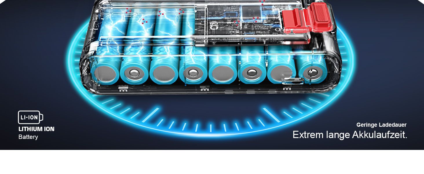 Бездротовий акумуляторний пилосос KESSER® з LED дисплеєм, 70 хв роботи, без мішка, для твердих поверхонь, килимів, шерсті тварин, чорний/червоний