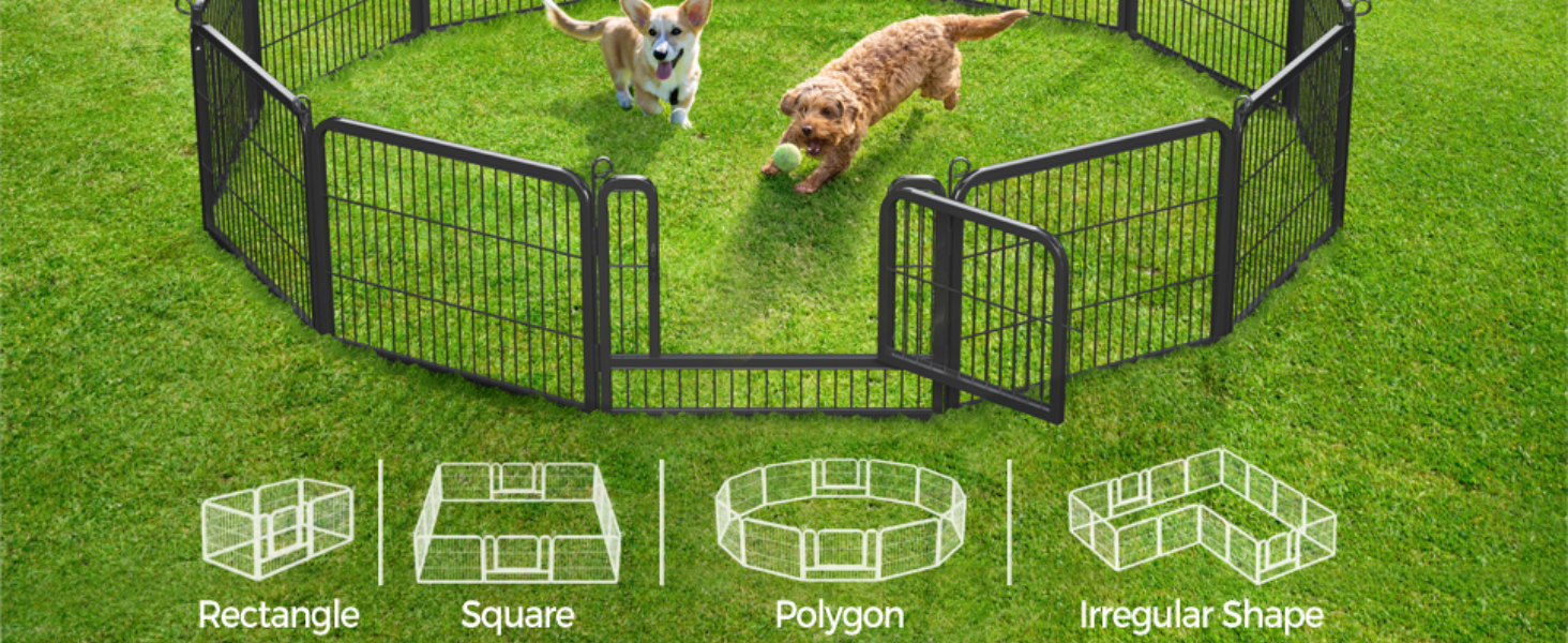 Клітка-вольєр для дрібних тварин Yaheetech: вольєр для цуценят, собак, котів, кроликів, 8 секцій 80x60 см (12 шт.)