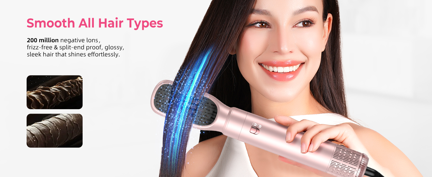 Набір для укладки волосся 6 в 1 Pro Hair Styler: фен, щітка, плойка, автоматична завивка. 1000W, для всіх типів волосся (Оранжевий)