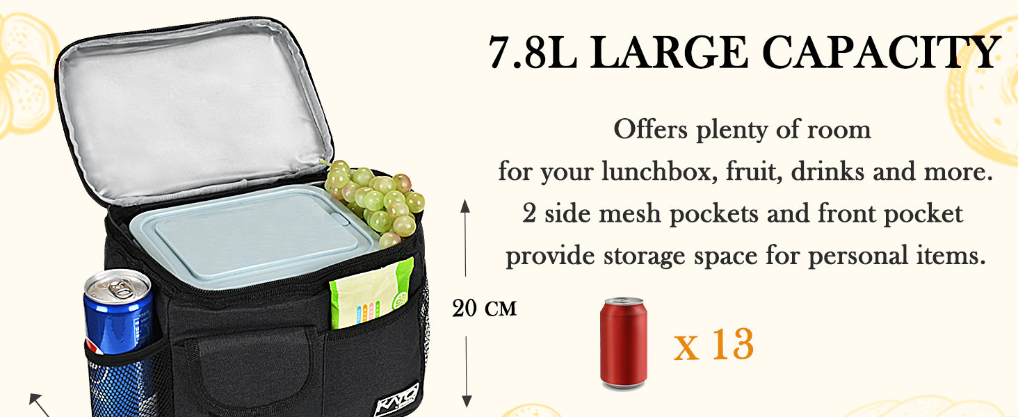 Термосумка Kato Tirrinia 17L (23 банки) - велика, чорна, водонепроникна для пікніків, роботи, пляжу