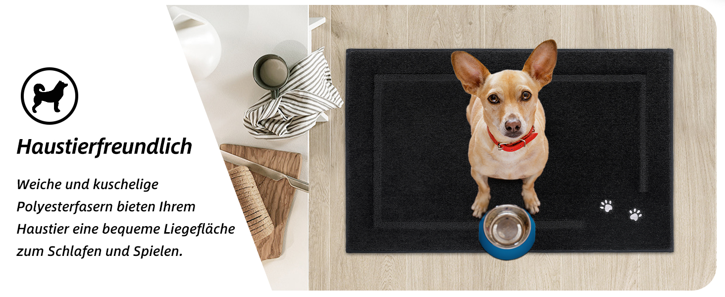 Килимок для дому BEQHAUSE 80x120 см, знімний, для входу, передньої/задньої двері, коридору, чорний