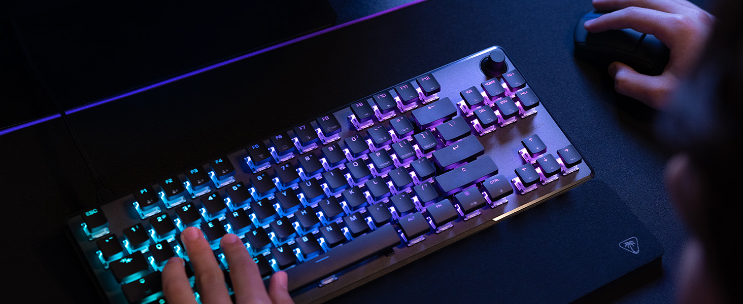 Turtle Beach Vulcan – ігрова механічна клавіатура Titan Switch для ПК з підсвічуванням AIMO RGB та анодованою алюмінієвою рамою (TKL Pro)