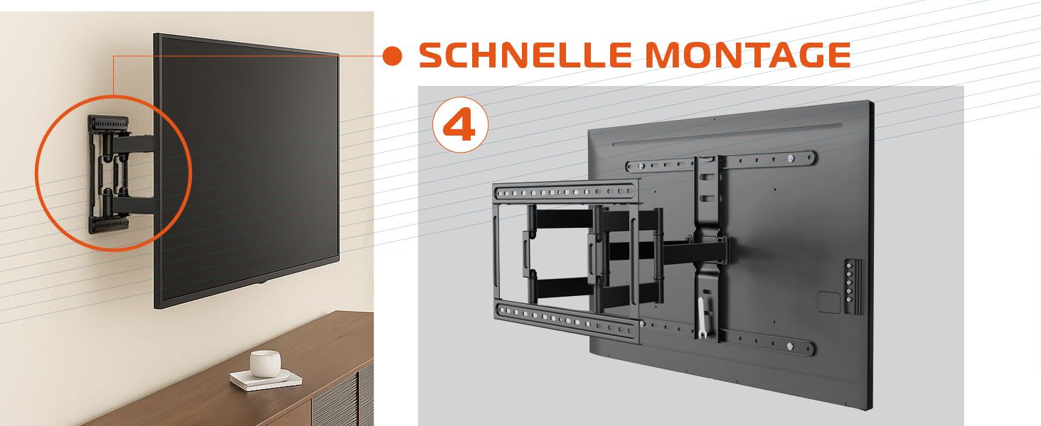 Настінний кріплення для телевізора Xantron Slim Fit, поворотний, з аксесуарами - відстань від стіни 27 мм, 43-90 дюймів, VESA до 600x400, до 75 кг - SLIMLINE-466US