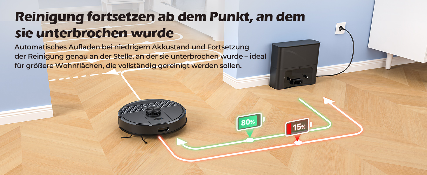 Робот-пилосос Lubluelu SL68 Plus 3-в-1 з вологою, 4500Pa, лазерна навігація, керування через додаток, 24 зони заборони, для тварин, килимів