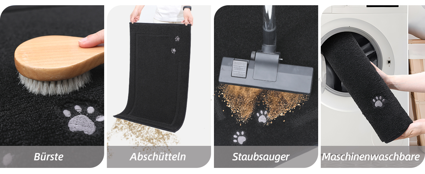 Килимок для дому BEQHAUSE 80x120 см, знімний, для входу, передньої/задньої двері, коридору, чорний