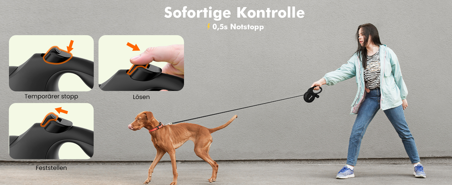 Рулетка для собак Pecute 8м, бісостійка, з набором для збору відходів, 360° антизаплутування, для собак середніх та великих (15-50кг), зелена