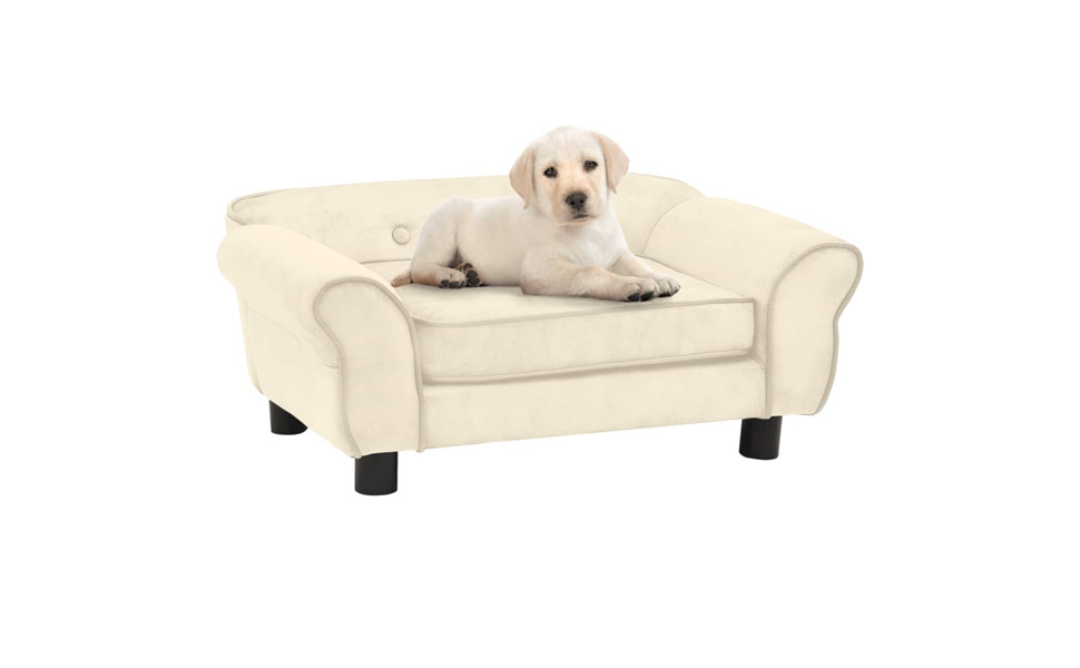 Софа для собак VidaXL сірого кольору 72x45x30 см, м'яка лежанка для домашніх тварин